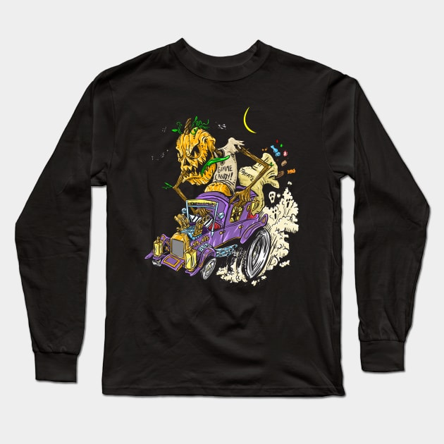 Halloween Hot Rod Long Sleeve T-Shirt by eightballart